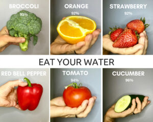 How To Stay Hydrated When You Have Trouble Drinking Water - water and eating fruit and vegetables
