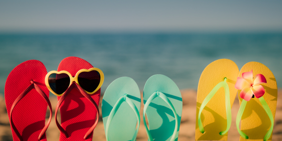 flip- flops on the beach