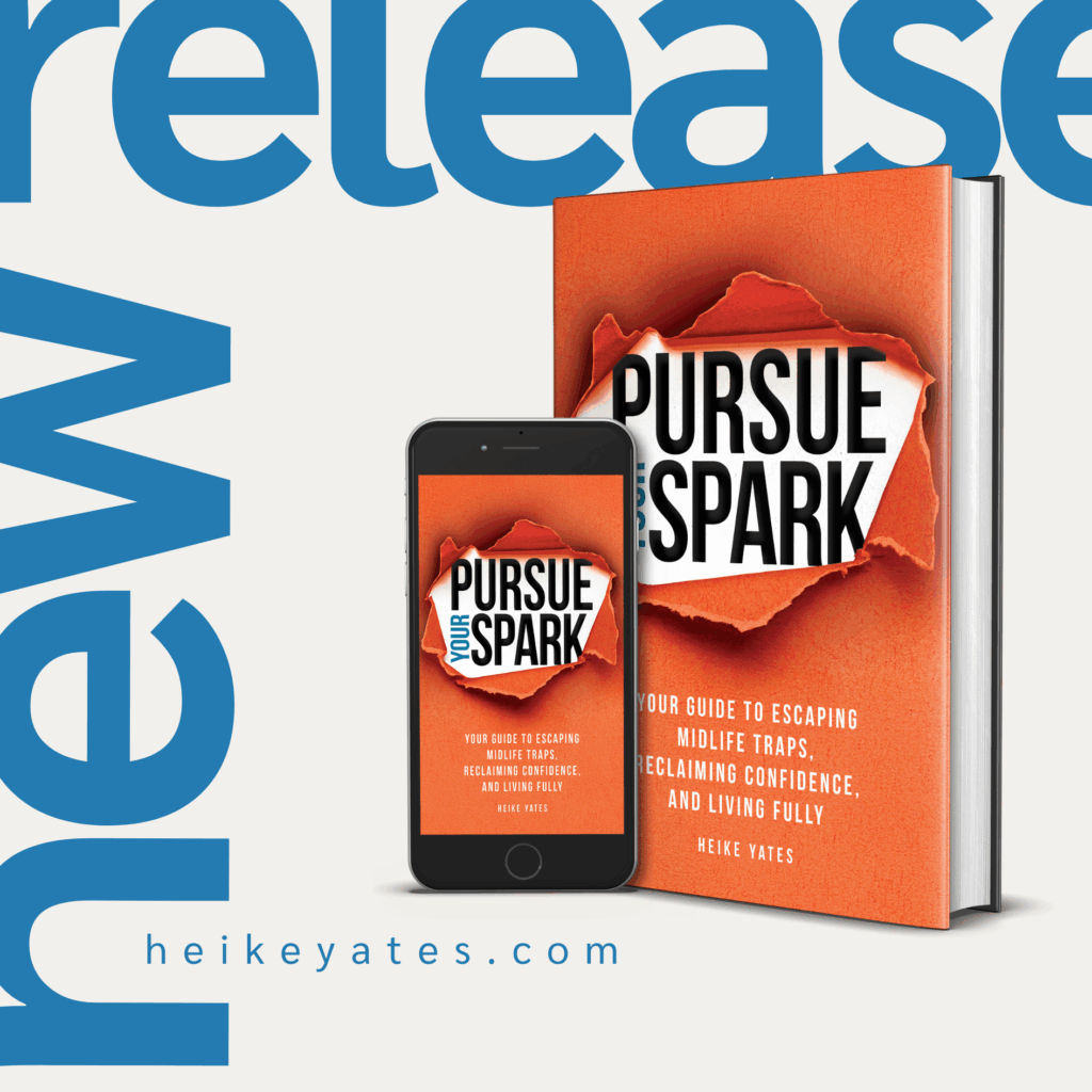 Pursue your Spark book cover. Your guide to escaping midlife traps, reclaiming confidence, and living fully 